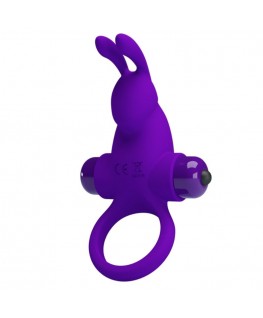 PRETTY LOVE - ANELLO VIBRATORE I CONIGLIO PER PENE VIOLA