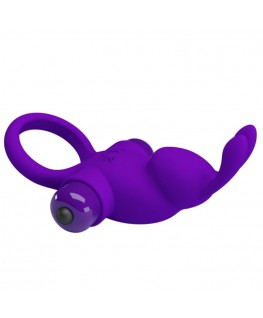 PRETTY LOVE - ANELLO VIBRATORE I CONIGLIO PER PENE VIOLA