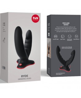 FUN FACTORY - DOPPIO DILDO E MASSAGGIATORE RYDE NERO