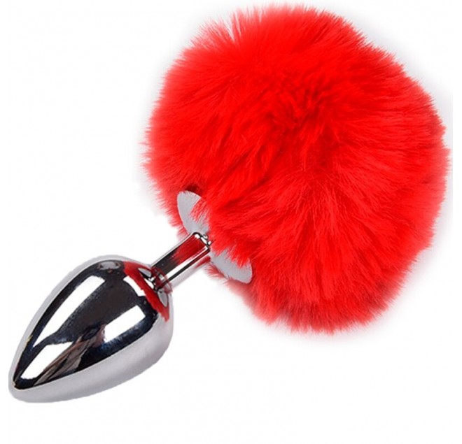 ALIVE - PLUG PIACERE ANALE METALLO LISCIO ROSSO FLUFFY TAGLIA S