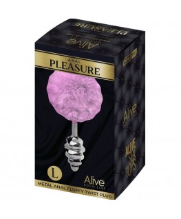 ALIVE - PLUG PIACERE ANALE SPIRALE METALLO FLUFFY VIOLA TAGLIA L