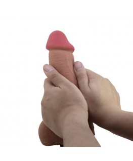 PRETTY LOVE - DILDO REALISTICO SLIDING SKIN SERIES CON VENTOSA SCORREVOLE DELLA PELLE MARRONE 23,4 CM