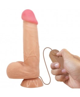 PRETTY LOVE - DILDO REALISTICO SLIDING SKIN SERIES CON VENTOSA SCORREVOLE DELLA PELLE CONTROLLO REMOTO FLESH 21,8 CM