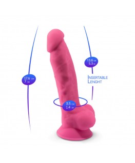 SILEXD - MODELLO 1 PENE REALISTICO SILICONE PREMIUM SILEXPAN ROSA FLUORESCENTE 17,5 CM