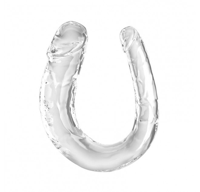 KING COCK - DOUBLE TROUBLE DOPPIO DILDO 33 CM TRASPARENTE