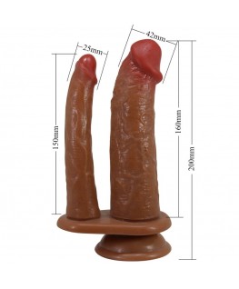 PRETTY LOVE - GORAN DOPPIO DILDO REALISTICO NATURALE MULATO