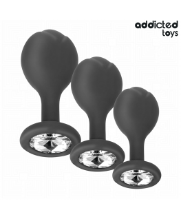 ADDICTED TOYS - SET DI 3 TAPPI ANALI CON GIOIELLO