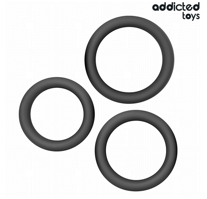 ADDICTED TOYS - SET DI ANELLI PIATTI IN SILICONE