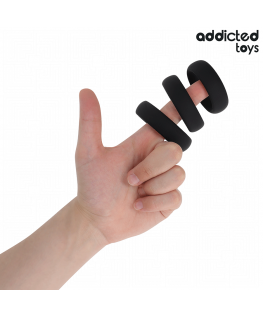 ADDICTED TOYS - SET DI ANELLI PIATTI IN SILICONE