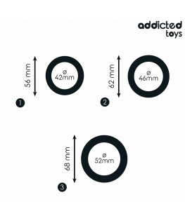ADDICTED TOYS - SET DI ANELLI PIATTI IN SILICONE