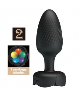 PRETTY LOVE - VARIAN PLUG ANALE CON LUCE LED NERO 10,8 CM