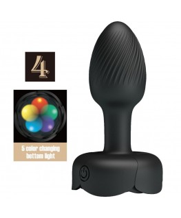 PRETTY LOVE - PLUG ANALE OLMAN CON LUCE LED NERO 8,8 CM