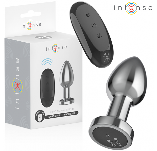 INTENSE - PLUG ANALE 10 VIBRAZIONI METALLO CON TELECOMANDO M