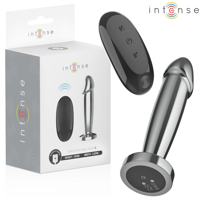 INTENSE - ANAL PLUG 10 VIBRAZIONI DILDO METALLO CON TELECOMANDO S