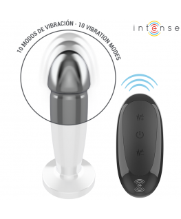 INTENSE - ANAL PLUG 10 VIBRAZIONI DILDO METALLO CON TELECOMANDO S