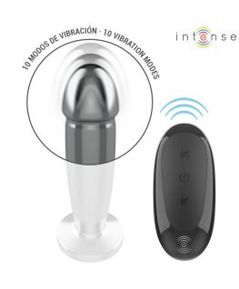 INTENSE - ANAL PLUG 10 VIBRAZIONI DILDO METALLO CON TELECOMANDO M