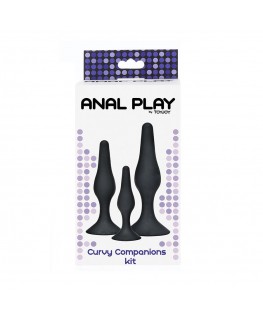 TOYJOY - ANAL PLAY CURVY COMPANIONS PLUG ANALE 3 PEZZI NERO