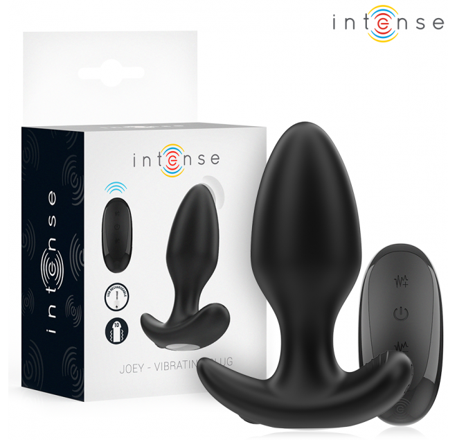 INTENSE - JOEY ANAL PLUG 10 VIBRAZIONI NERO TELECOMANDO