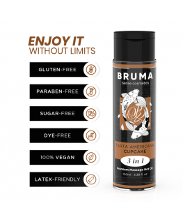 BRUMA - OLIO DA MASSAGGIO PREMIUM EFFETTO CALORE SAPORE CUPACKE 3 IN 1 - 100 ML