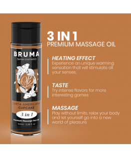 BRUMA - OLIO DA MASSAGGIO PREMIUM EFFETTO CALORE SAPORE CUPACKE 3 IN 1 - 100 ML