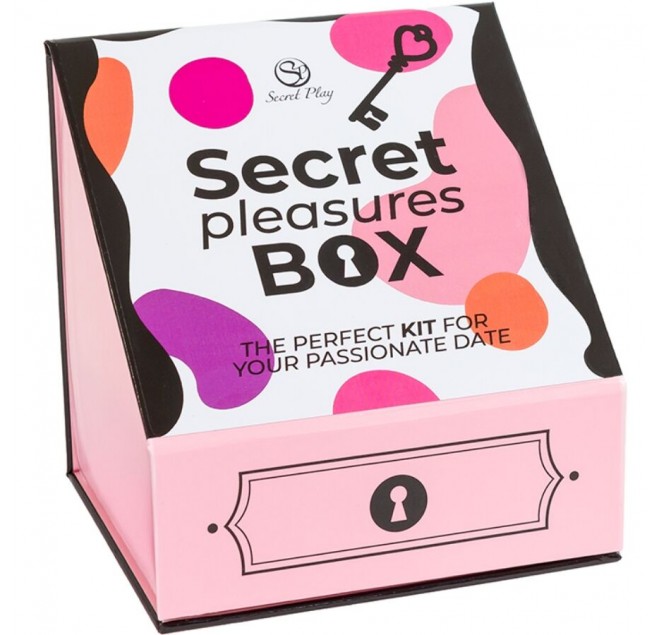 SECRET PLAY - PLEASURES BOX PER COPPIE: DADI + PROIETTILE VIBRANTE + PENNA CON PIUMA
