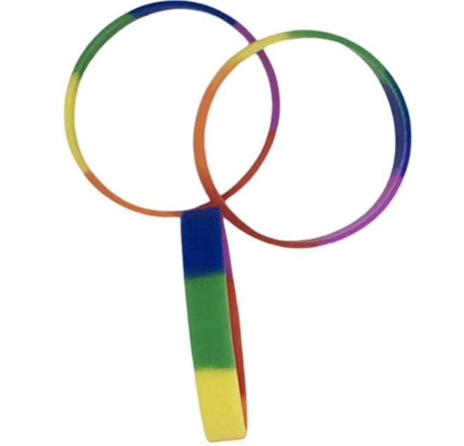PRIDE - BRACCIALE IN SILICONE CON BANDIERA LGBT