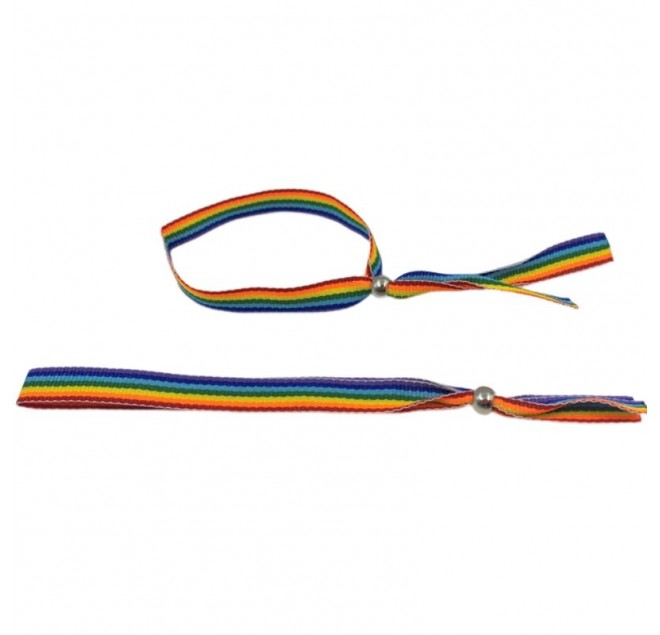 PRIDE - BRACCIALE CON SFERE IN ARGENTO CON BANDIERA LGBT