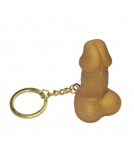 DIABLO PICANTE - PORTACHIAVI A FORMA DI PENE CON FISCHIO COLOR ORO