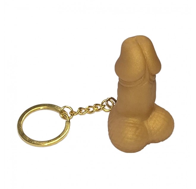 DIABLO PICANTE - PORTACHIAVI A FORMA DI PENE CON FISCHIO COLOR ORO