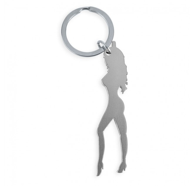 DIABLO PICANTE - PORTACHIAVI CON SILHOUETTE FEMMINILE COLOR ARGENTO CON APRIBIRRA