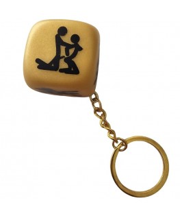 DIABLO PICANTE - PORTACHIAVI DADI DORATI CON POSE