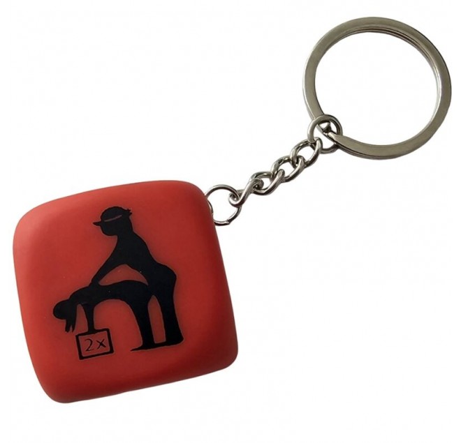 DIABLO PICANTE - PORTACHIAVI DADO ROSSO CON POSE