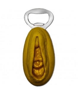 DIABLO PICANTE - APRIBACCHE IN ARGENTO CON FORMA DI VAGINA DORATA