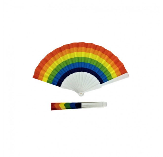 PRIDE - VENTAGLIO IN LEGNO CON BANDIERA ARCOBALENO