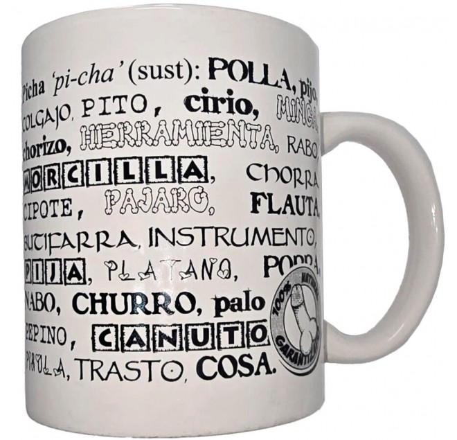 DIABLO PICANTE - TAZZA BIANCA CON SINONIMI DI PENE 370 ML
