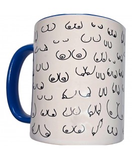 DIABLO PICANTE - TAZZA TETTE BIANCHE CON MANICO BLU 370 ML