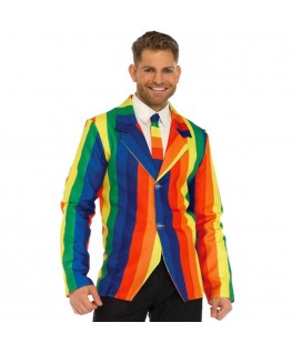 LEG AVENUE - BLAZER + CRAVATTA ARCOBALENO M