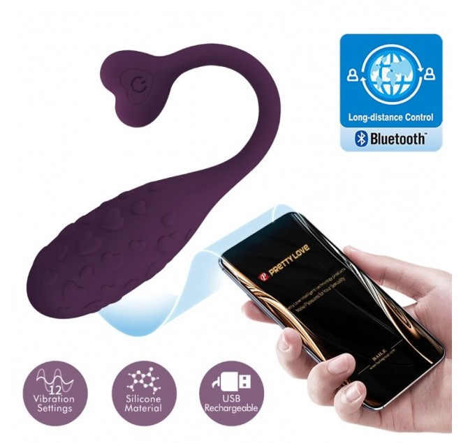 PRETTY LOVE - FISHERMAN UOVO VIBRANTE LILA CONTROLLATO DA APP