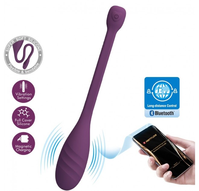 PRETTY LOVE - VIBRATORE CONTROLLATO DA APP LEVIATHAN VIOLA