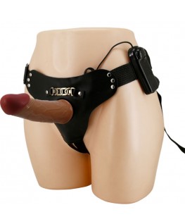 PRETTY LOVE - STARKS IMBRAGATURA SLIP DILDO VIBRAZIONE MULTI-SPEED 17,5 CM MARRONE CHIARO