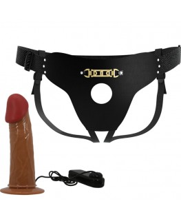 PRETTY LOVE - STARKS IMBRAGATURA SLIP DILDO VIBRAZIONE MULTI-SPEED 17,5 CM MARRONE CHIARO