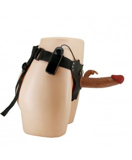 PRETTY LOVE - MARION HARNESS SLIP UNIVERSALE CON DILDO VIBRANTE 19 CM MARRONE