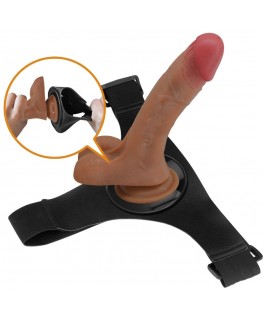 PRETTY LOVE - SLIP UNIVERSALE CON DILDO VIBRANTE E SQUIRTING 15,5 CM MULATO