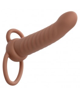 CALEXOTICS - MAXX RIBBED DUAL PENETRATOR 10 VIBRAZIONI MARRONE