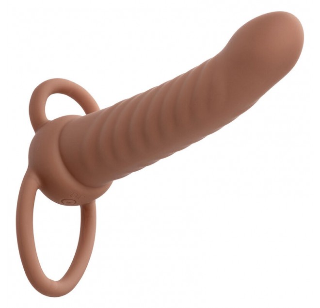 CALEXOTICS - MAXX RIBBED DUAL PENETRATOR 10 VIBRAZIONI MARRONE