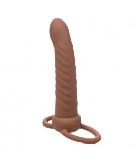CALEXOTICS - MAXX RIBBED DUAL PENETRATOR 10 VIBRAZIONI MARRONE