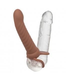 CALEXOTICS - MAXX RIBBED DUAL PENETRATOR 10 VIBRAZIONI MARRONE