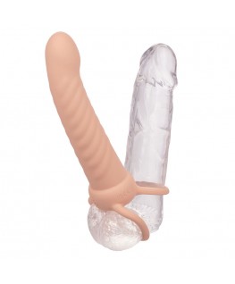 CALEXOTICS - MAXX RIBBED DUAL PENETRATOR 10 VIBRAZIONI CARNE