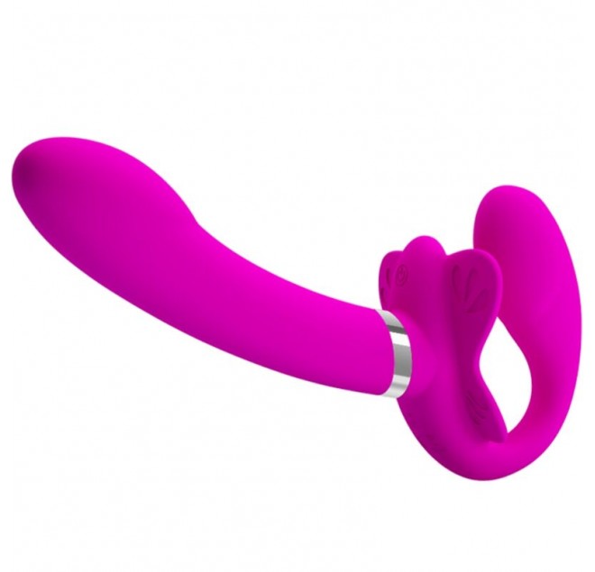 PRETTY LOVE - VALERIE VIBRATORE DOPPIO STRAP-ON 12 VIBRAZIONI VIOLA