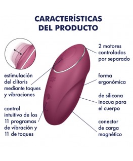 SATISFYER - TAP & CLIMAX 1 VIBRATORE LAY-ON ROSSO